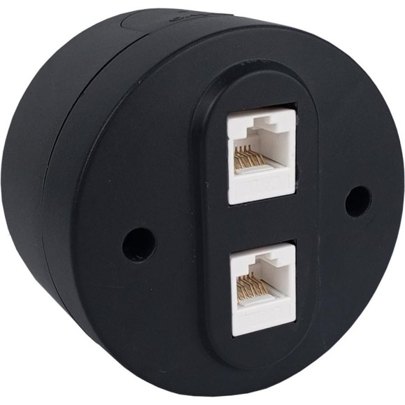 Розетка компьютерная 2-местная OVIVO (RJ45 CAT6), xONE, черный, 406-250000-230 Розетка компьютерная 2-местная OVIVO (RJ45 CAT6), xONE, черный, 406-250000-230