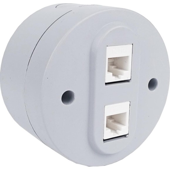 Розетка компьютерная 2-местная OVIVO (RJ45 CAT6), xONE, серый, 406-240000-230 Розетка компьютерная 2-местная OVIVO (RJ45 CAT6), xONE, серый, 406-240000-230