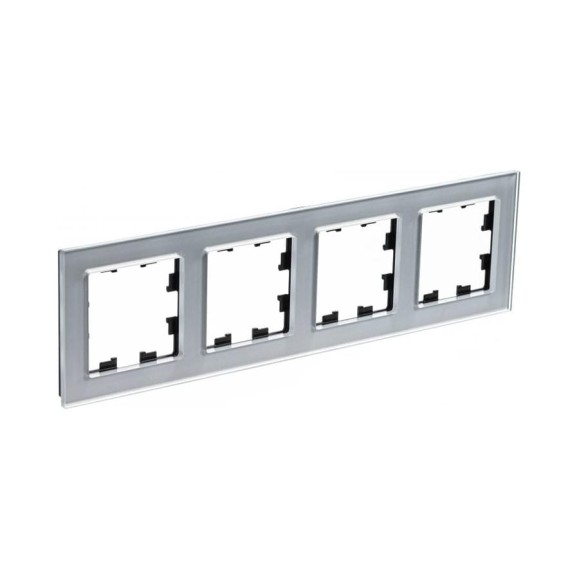 4-местная рамка Systeme Electric AtlasDesign NATURE стекло алюминий ATN320304