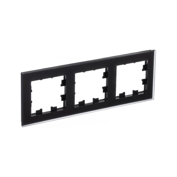 Рамка Systeme Electric AtlasDesign NATURE матовое стекло черный 3-ая ATN331003