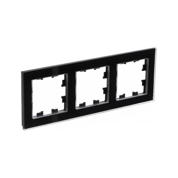 3-ая рамка Systeme Electric AtlasDesign NATURE стекло, черный ATN321003