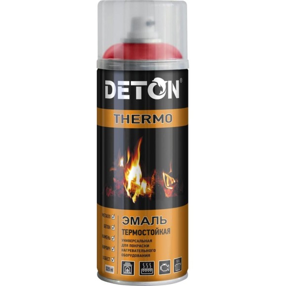 Аэрозольная эмаль Deton термостойкая красная THERMO 520 мл 126940 DTN-A70788 Аэрозольная эмаль Deton термостойкая красная THERMO 520 мл 126940 DTN-A70788
