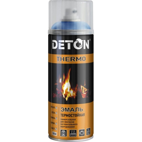 Эмаль Deton термостойкая, синий, аэрозоль 520 мл DTN-A70782 Эмаль Deton термостойкая, синий, аэрозоль 520 мл DTN-A70782