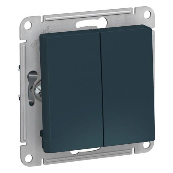 Переключатель Systeme Electric AtlasDesign Изумруд 2-клавишный сх.6, 10АХ, механизм SE ATN000865