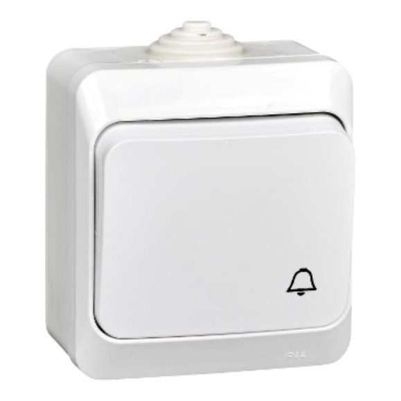 Нажимная кнопка Systeme Electric Этюд, наружная, Белый сх.1 IP44 SE KA10-041B
