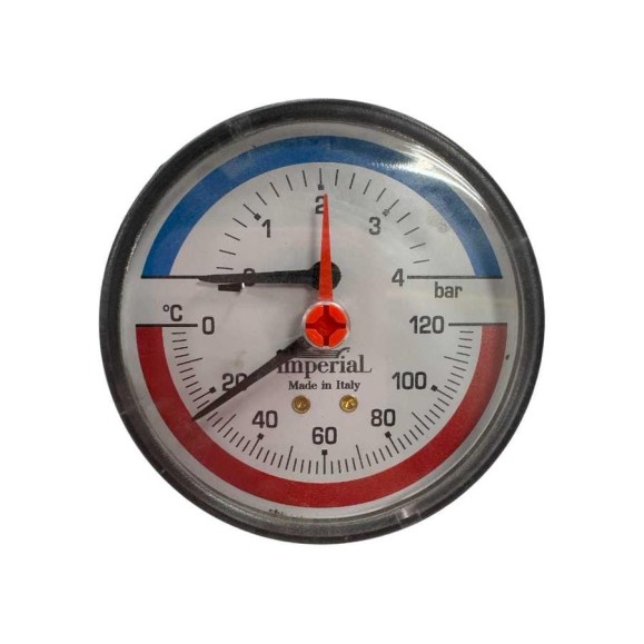 Термоманометр горизонтальный Imperial 80- 1/2-120C- 4bar 894.04