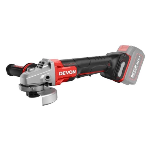 Аккумуляторная углошлифовальная машина DEVON без аккумулятора и ЗУ 2909-LI-20-125
