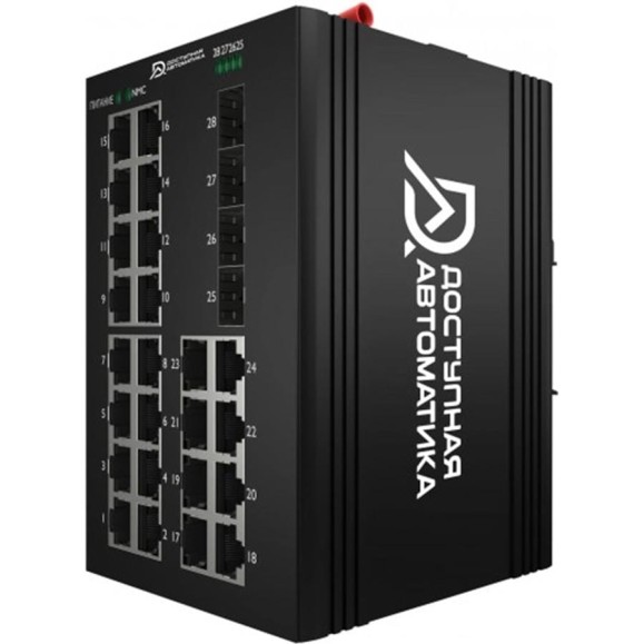 Коммутатор неуправляемый Доступная Автоматика 24 порта RJ45 4 порта SFP 10/100/1000Мбит на DIN-рейку, двойное питание 12-58В DC DASW-324.4 Коммутатор неуправляемый Доступная Автоматика 24 порта RJ45 4 порта SFP 10/100/1000Мбит на DIN-рейку, двойное питание 12-58В DC DASW-324.4