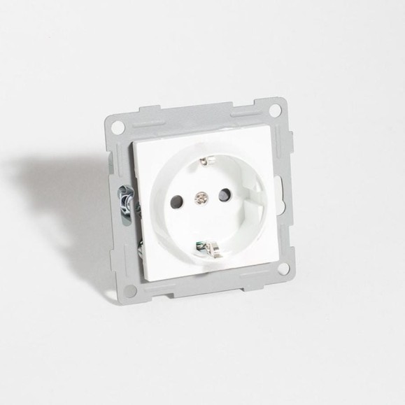 Розетка электрическая 2К+З SPL, 16А, 220-250V (белый) 12 шт. 201001