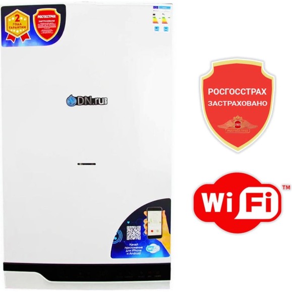 Котел газовый двухконтурный  DN.ru 24кВт, с Wi-Fi GB24CD-W настенный, белый D380-00003
