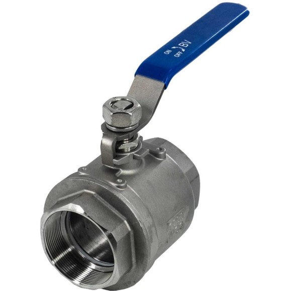 Кран шаровый муфтовый двусоставной нержавеющий NEWKEY (2PC) AISI316 DN65 (2_1/2