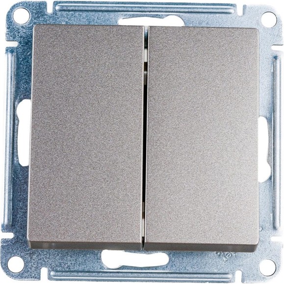 Переключатель Systeme Electric (Schneider Electric) AtlasDesign шампань 2-клавишный сх.6, 10АХ ATN000565 10 шт 13606489584877