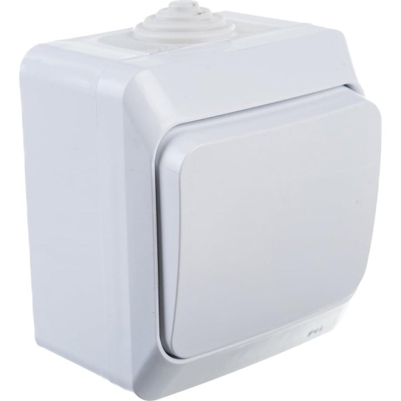 Переключатель Systeme Electric (Schneider Electric) 1-клавишный, ОП Этюд 10А IP44 белый BA10-046B 14 шт 4690201010531