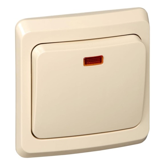 Переключатель Systeme Electric (Schneider Electric) 1-клавишный, СП Этюд 10А с индикацией крем. SchE BC10-007K 20 шт 4607098940926