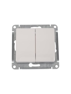 Переключатель Systeme Electric (Schneider Electric) Glossa молочный 2-клавишный, сх.6,10AX SE GSL000965 20 шт 13606480982238