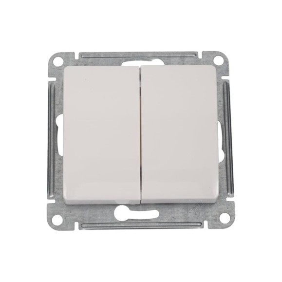 Переключатель Systeme Electric (Schneider Electric) Glossa молочный 2-клавишный, сх.6,10AX SE GSL000965 20 шт 13606480982238