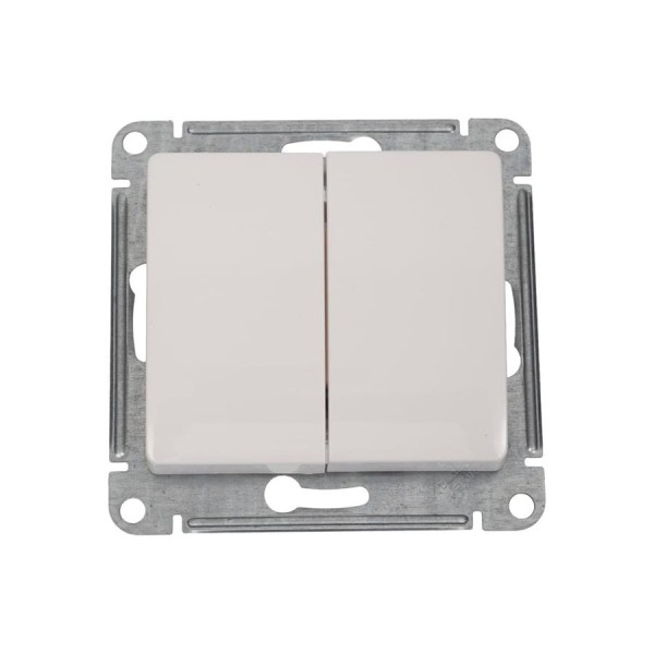 Переключатель Systeme Electric (Schneider Electric) Glossa молочный 2-клавишный, сх.6,10AX SE GSL000965 20 шт 13606480982238