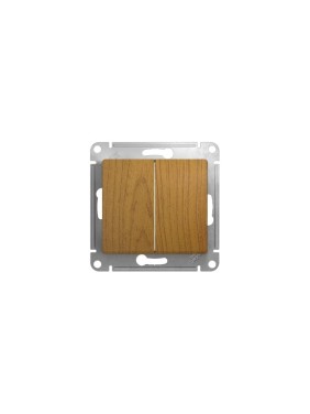 Переключатель Systeme Electric (Schneider Electric) Glossa дерево дуб 2-клавишный, сх.6, 10АХ SE GSL000565 20 шт 13606480659338