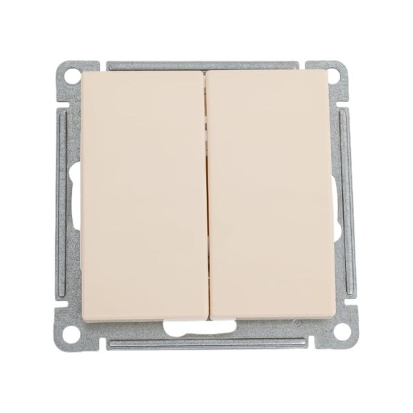 Переключатель Systeme Electric Wessen 59 слоновая кость 2-клавишный, 10ах VS610-256-2-86 10 шт 13606485438792