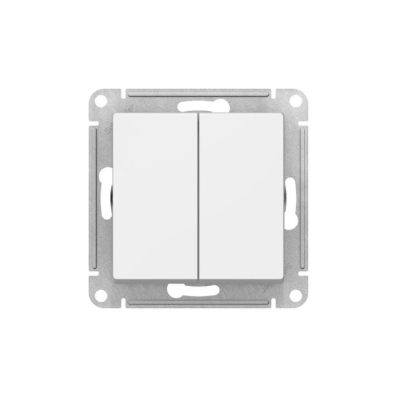 Переключатель Systeme Electric GLOSSA 2-клавишный сх.6/2, 10АХ, механизм, быстрозажимные клеммы, белый GSL000165S 20 шт 13606482111575