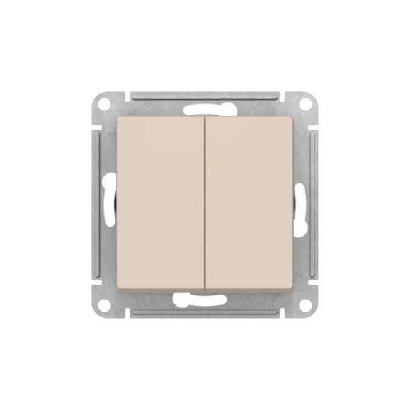 Переключатель Systeme Electric GLOSSA 2-клавишный сх.6/2, 10АХ, механизм, быстрозажимные клеммы, бежевый GSL000265S 20 шт 13606482111582