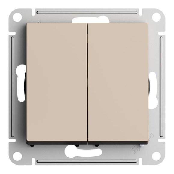 Переключатель Systeme Electric Atlasdesign песочный 2-клавишный, сх.6, 10ах ATN001265 5 шт 13606485820115