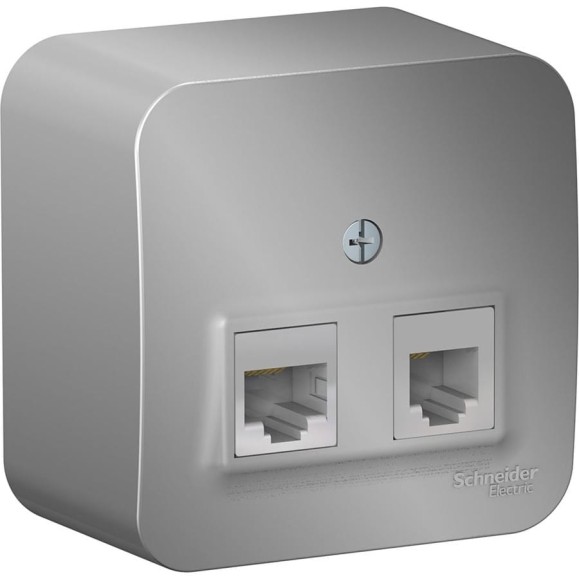 Розетка Systeme Electric (Schneider Electric) Blanca о/у двойная: компютерная rj45, кат.5e + телеф. rj11, изол.пл.,алюминий BLNIA045113 12 шт 13606481197037 Розетка Systeme Electric (Schneider Electric) Blanca о/у двойная: компютерная rj45, кат.5e + телеф. rj11, изол.пл.,алюминий BLNIA045113 12 шт 13606481197037