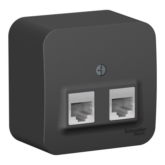 Розетка Systeme Electric (Schneider Electric) Blanca о/у двойная: компютерная rj45, кат.5e + телеф. rj11, изол.пл.,антрацит BLNIA045116 12 шт 13606481197297 Розетка Systeme Electric (Schneider Electric) Blanca о/у двойная: компютерная rj45, кат.5e + телеф. rj11, изол.пл.,антрацит BLNIA045116 12 шт 13606481197297