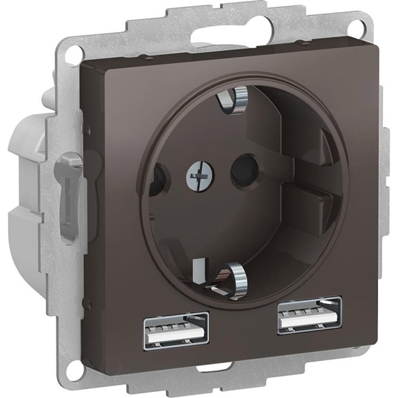 Розетка Systeme Electric (Schneider Electric) AtlasDesign мокко SO + USB A+A, 5В/2,4А, 2х5В/1,2А, механизм SE ATN000630 8 шт 13606481717891 Розетка Systeme Electric (Schneider Electric) AtlasDesign мокко SO + USB A+A, 5В/2,4А, 2х5В/1,2А, механизм SE ATN000630 8 шт 13606481717891