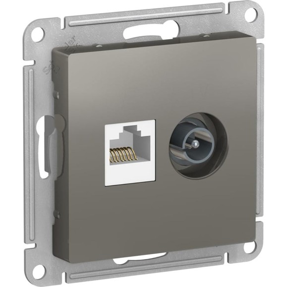 Розетка Systeme Electric (Schneider Electric) AtlasDesign сталь двойная компютерная+ТВ, RJ45+TV, кат.5E, механизм SE ATN000989 5 шт 13606489708754 Розетка Systeme Electric (Schneider Electric) AtlasDesign сталь двойная компютерная+ТВ, RJ45+TV, кат.5E, механизм SE ATN000989 5 шт 13606489708754