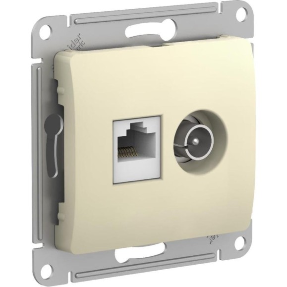 Розетка Systeme Electric (Schneider Electric) Glossa бежевый TV+RJ45, кат.5E GSL000289 10 шт 13606481813159 Розетка Systeme Electric (Schneider Electric) Glossa бежевый TV+RJ45, кат.5E GSL000289 10 шт 13606481813159