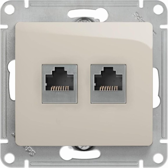 Розетка Systeme Electric (Schneider Electric) Glossa двойная rj11+rj45, кат.5e, механизм, молочный GSL000985 10 шт 13606480982498 Розетка Systeme Electric (Schneider Electric) Glossa двойная rj11+rj45, кат.5e, механизм, молочный GSL000985 10 шт 13606480982498