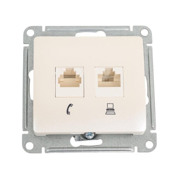 Розетка Systeme Electric (Schneider Electric) Glossa двойная rj11+rj45, кат.5e, перламутр GSL000685 10 шт 13606485436248 Розетка Systeme Electric (Schneider Electric) Glossa двойная rj11+rj45, кат.5e, перламутр GSL000685 10 шт 13606485436248