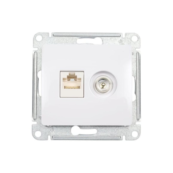 Розетка Systeme Electric (Schneider Electric) Glossa белый TV+RJ45, кат.5E GSL000189 10 шт 13606481813142 Розетка Systeme Electric (Schneider Electric) Glossa белый TV+RJ45, кат.5E GSL000189 10 шт 13606481813142