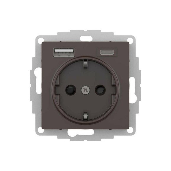Розетка Systeme Electric (Schneider Electric) Atlasdesign 16а c 2 usb a+c, 5в/2,4а/3,0а, 2x5в/1,5а, механизм, мокко ATN000632 8 шт 13606482043128