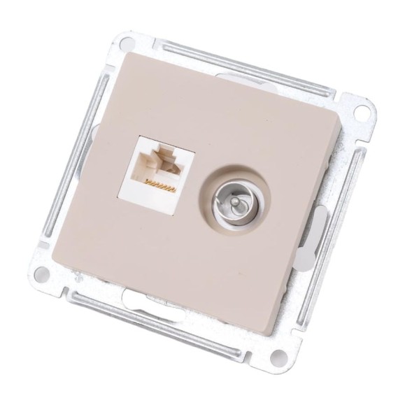 Розетка Systeme Electric Atlasdesign песочный tv+rj45 кат.5e ATN001289 5 шт 13606485820238