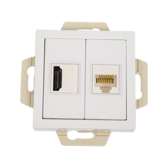 Розетка Systeme Electric Atlasdesign белый двойная hdmi+rj45, кат.5е, механизм ATN000182 10 шт 4690201022008