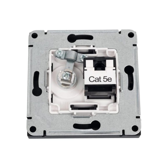 Розетка Systeme Electric ArtGallery базальт двойная ТВ + компьютерная RJ45, кат. 5Е GAL001489 5 шт 4690201036265