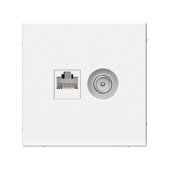 Розетка Systeme Electric ArtGallery лотос двойная ТВ + компьютерная RJ45, кат. 5Е GAL001389 5 шт 4690201036241