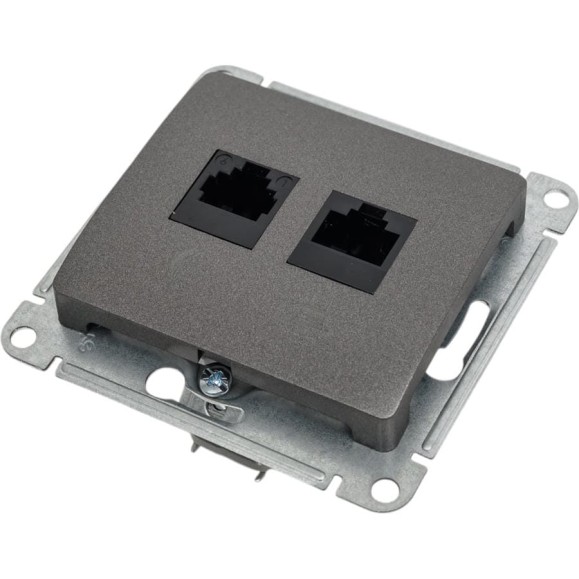 Розетка Systeme Electric (Schneider Electric) Glossa двойная rj11+rj45, кат.5e, механизм, графит GSL001385 5 шт 53606481274965 Розетка Systeme Electric (Schneider Electric) Glossa двойная rj11+rj45, кат.5e, механизм, графит GSL001385 5 шт 53606481274965