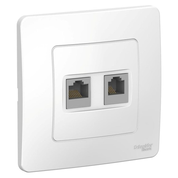 Розетка Systeme Electric (Schneider Electric) BLANCA С/У двойная: компютерная RJ45, кат.5E + телефон. RJ11, белый BLNIS045111 10 шт 13606481194685 Розетка Systeme Electric (Schneider Electric) BLANCA С/У двойная: компютерная RJ45, кат.5E + телефон. RJ11, белый BLNIS045111 10 шт 13606481194685