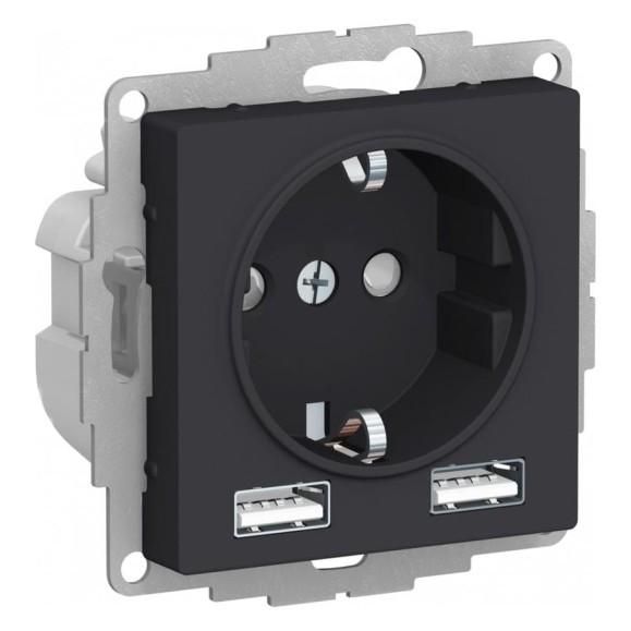 Розетка Systeme Electric (Schneider Electric) AtlasDesign карбон 16А c 2 USB A+A, 5В/2,4А, 2х5В/1,2 А ATN001030 8 шт 13606481717983 Розетка Systeme Electric (Schneider Electric) AtlasDesign карбон 16А c 2 USB A+A, 5В/2,4А, 2х5В/1,2 А ATN001030 8 шт 13606481717983