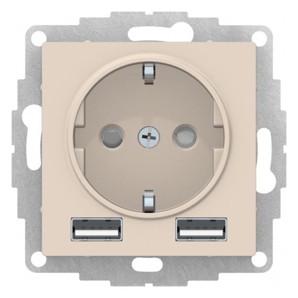 Розетка Systeme Electric (Schneider Electric) AtlasDesign бежевый 16А c 2 USB A+A, 5В/2,4А, 2х5В/1,2А ATN000230 8 шт 13606481717808 Розетка Systeme Electric (Schneider Electric) AtlasDesign бежевый 16А c 2 USB A+A, 5В/2,4А, 2х5В/1,2А ATN000230 8 шт 13606481717808