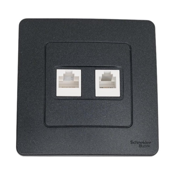 Розетка Systeme Electric (Schneider Electric) Blanca с/у двойная: компютерная rj45, кат.5e + телефон. rj11, антрацит BLNIS045116 10 шт 13606481195675 Розетка Systeme Electric (Schneider Electric) Blanca с/у двойная: компютерная rj45, кат.5e + телефон. rj11, антрацит BLNIS045116 10 шт 13606481195675