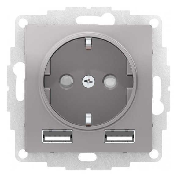 Розетка Systeme Electric (Schneider Electric) AtlasDesign алюминий SO + USB A+A, 5В/2,4А, 2x5В/1,2А SE ATN000330 8 шт 13606481717839 Розетка Systeme Electric (Schneider Electric) AtlasDesign алюминий SO + USB A+A, 5В/2,4А, 2x5В/1,2А SE ATN000330 8 шт 13606481717839