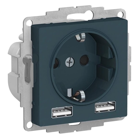 Розетка Systeme Electric (Schneider Electric) AtlasDesign изумруд SO + USB A+A, 5В/2,4 А, 2x5В/1,2 А SE ATN000830 8 шт 13606481717938 Розетка Systeme Electric (Schneider Electric) AtlasDesign изумруд SO + USB A+A, 5В/2,4 А, 2x5В/1,2 А SE ATN000830 8 шт 13606481717938