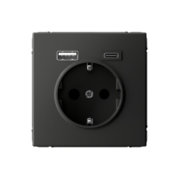 Розетка Systeme Electric ArtGallery базальт 16А с 2 USB A+C, 5В/2,4А/3,0А, 2x5В/1,5А, механизм GAL001432 8 шт 4690201030300