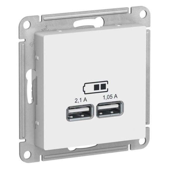 Розетка Systeme Electric Atlasdesign лотос usb a+a, 5в/2,1 а, 2x5в/1,05 а, механизм ATN001333 8 шт 4690201025047