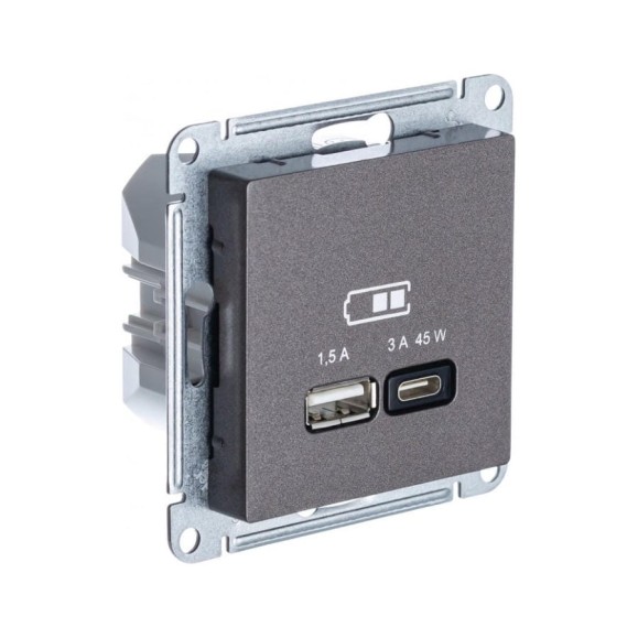 Usb розетка Systeme Electric (Schneider Electric) Atlasdesign a + тип-c 45w высокоскоростная зарядка qc, pd, механизм, мокко ATN000629 8 шт 13606482211213 Usb розетка Systeme Electric (Schneider Electric) Atlasdesign a + тип-c 45w высокоскоростная зарядка qc, pd, механизм, мокко ATN000629 8 шт 13606482211213