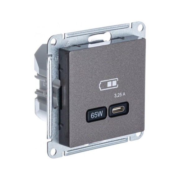 Розетка Systeme Electric (Schneider Electric) Atlasdesign usb тип-c 65w высокоскоростная зарядка qc, pd, механизм, мокко ATN000627 8 шт 13606485815449